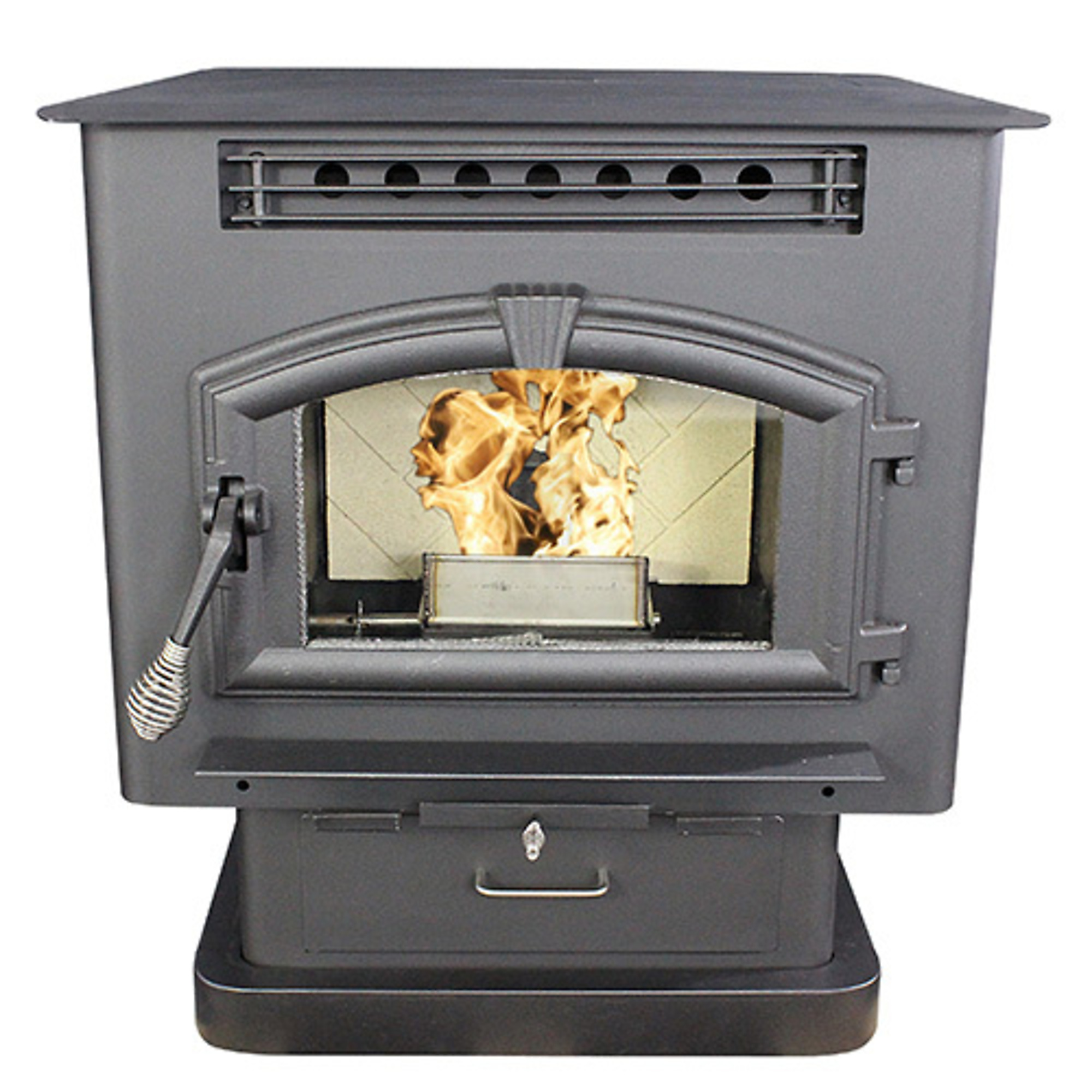 US Stove Company, MULTIFUEL HEATER - SOLID FUEL, Heat Output 89000 Btu/hour, Heating Capability 2000 ft², Color Family Black, Model# 6041